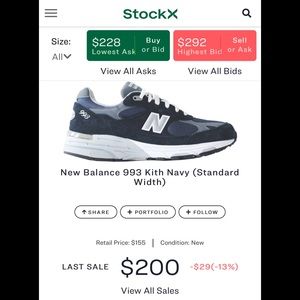 new balance 993 kith navy
